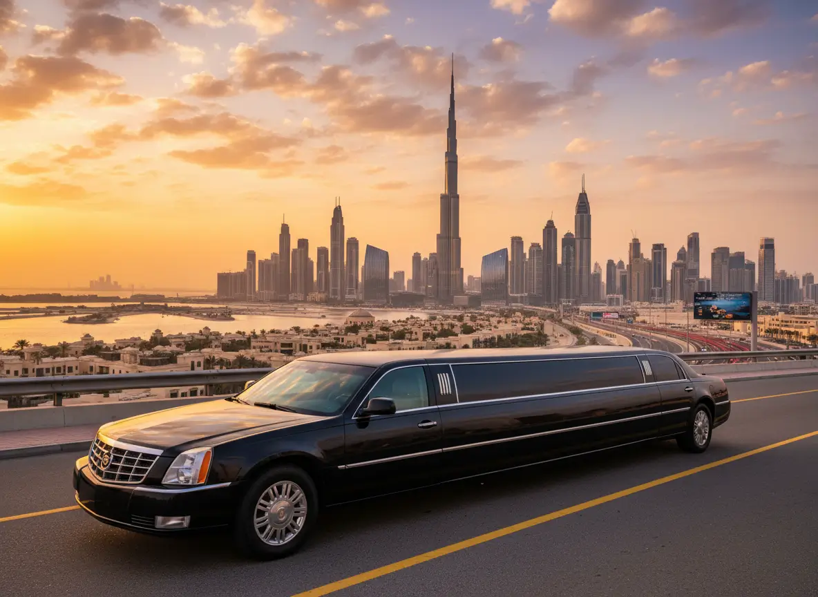 Cadillac Stretch Limousine Rental Dubai Main